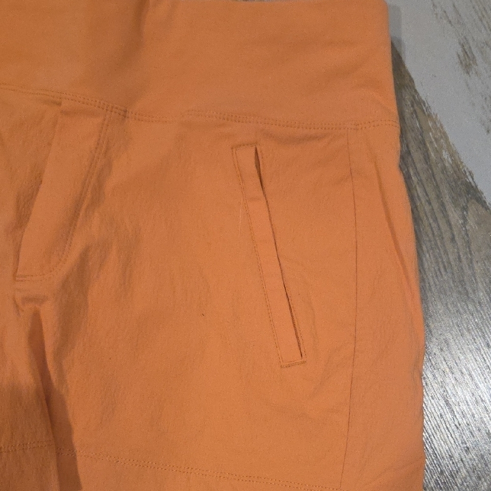 Athleta High Waist Orange Women's Shorts - Picture 3 of 6